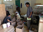 Packing SRI rice for export in Boyolali